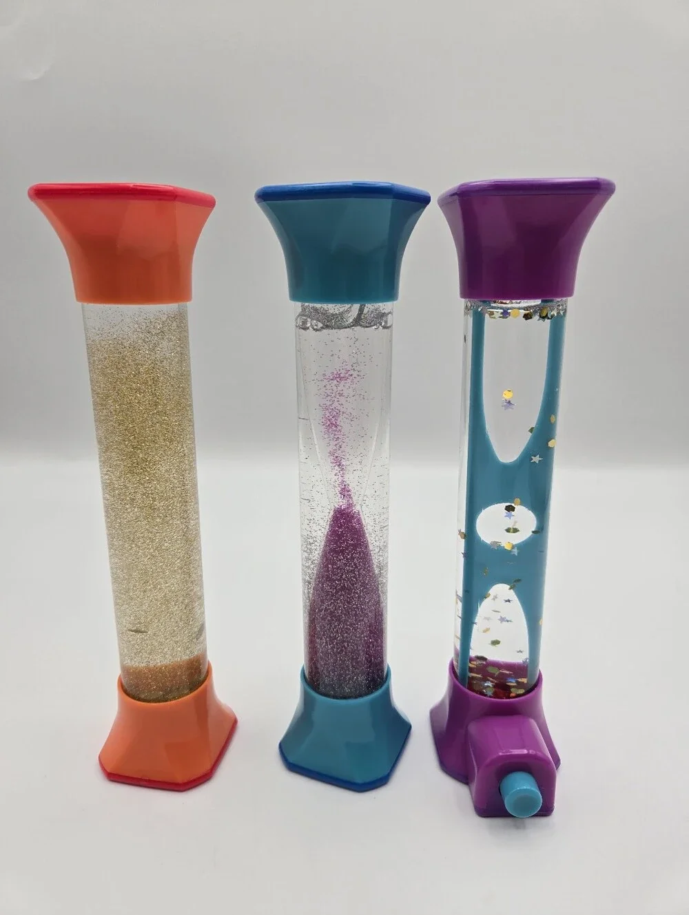 Hand2Mind 3pc Sensory Fidget Tubes Water Glitter Occupational Enrichment